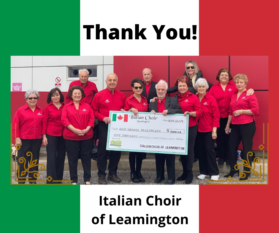 Italian Choir of Leamington Donates $5K to Hospital