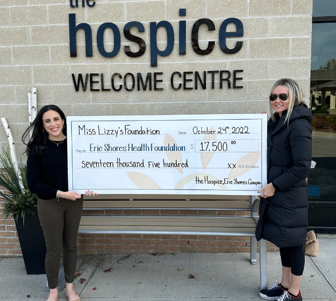 Miss Lizzy’s Foundation Donates $17,500 in support of the Hospice, Erie Shores Campus