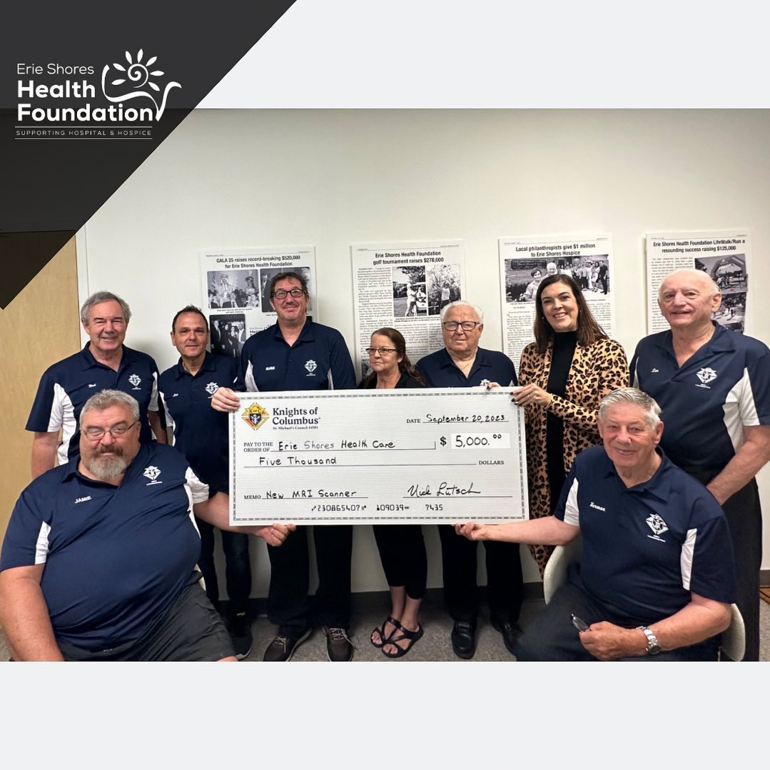 Knights of Columbus, St. Michael’s Council Gifts $5,000 to ESHF for MRI Coming to ESHC